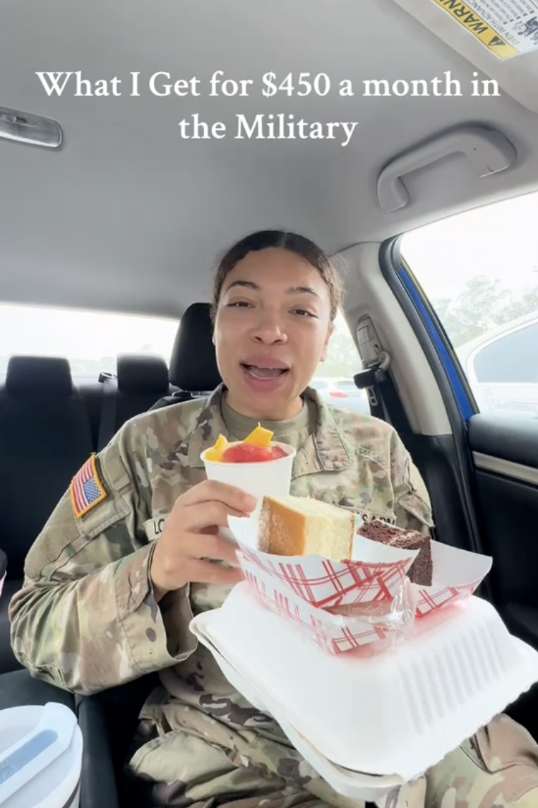 women eating in her car